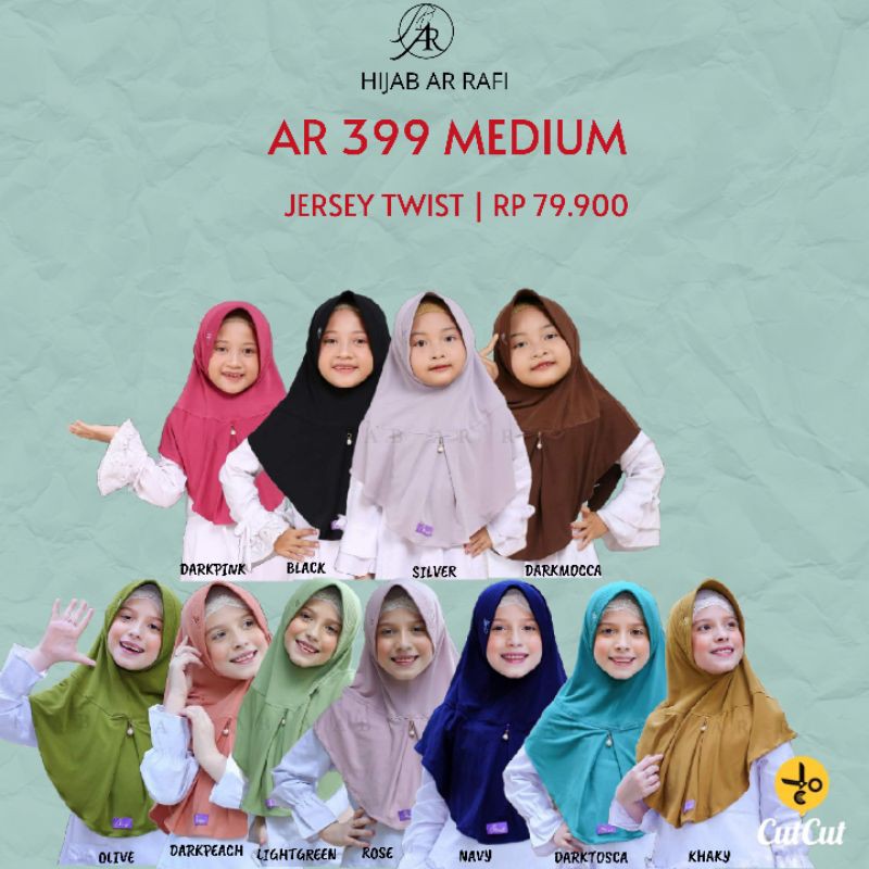 Hijab Ar Rafi AR 399 std AR 399 medium/couple hijab instan-4