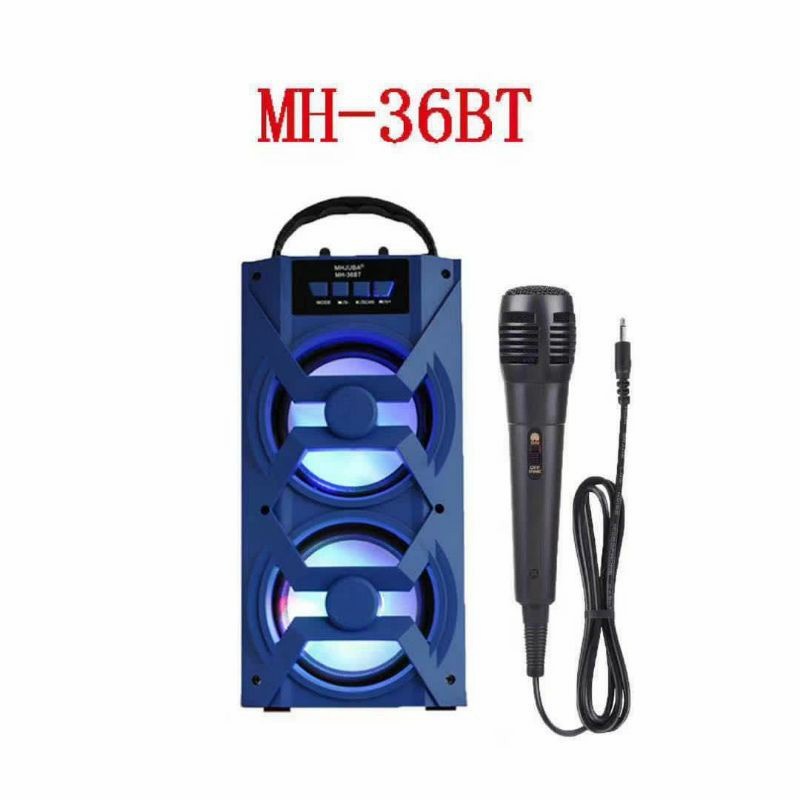 SPEAKER BLUETOOTH DUAL BASS MH-38BT FREE MIC KARAOKE SUPER BASS