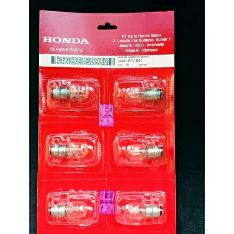 PAKET BOHLAM LAMPU MOTOR DEPAN ISI 10 HONDA BEAT VARIO SCOOY SPACY BLUB 12v