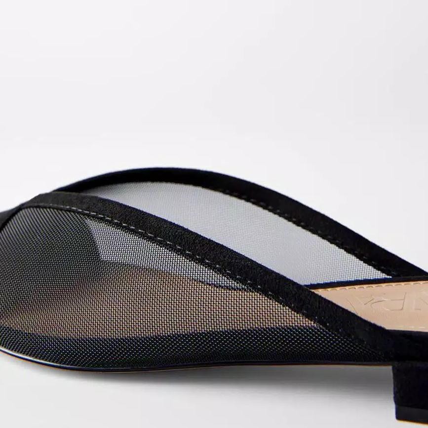Terbaru Zara Flat Mesh Mules 119 . . .