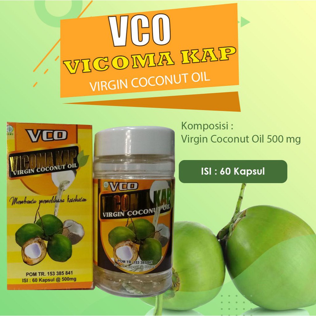 Obat Herbal | VCO Vicoma Kap | Obat Influensa | Obat Kanker | Virgin Coconut Oil | 60 Kapsul