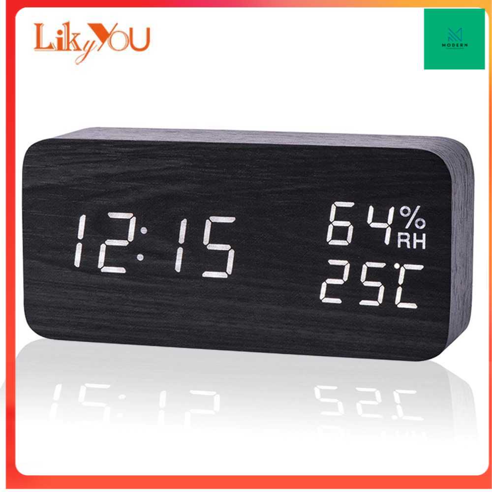 TD-DCB LikyYou Jam Meja Digital LED Clock Temperature Humidity Control -SQ70