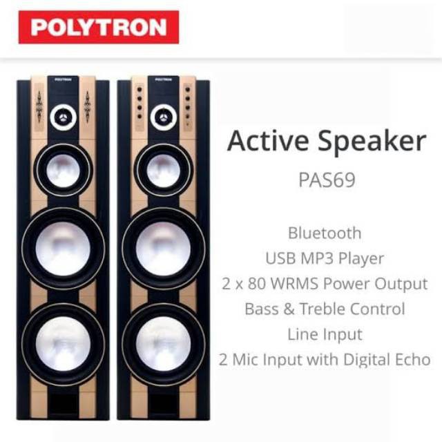 Speaker Polytron PAS 69  GA NO RADIO Garansi Resmi [ Bluetooth + USB ]