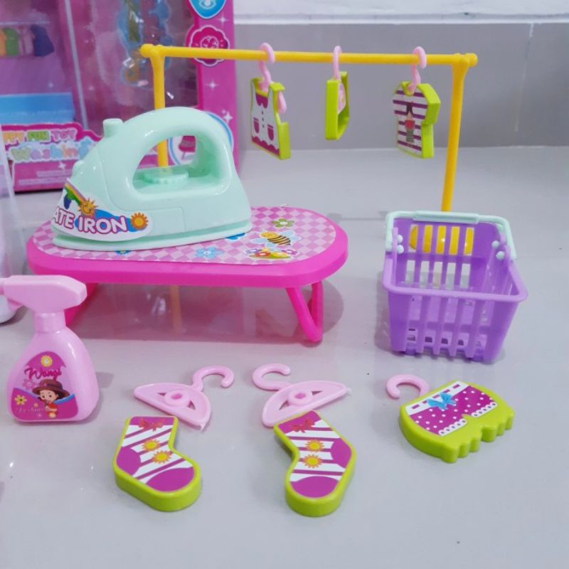 Mainan Laundry Set Setrika Iron Toys - Mesin Cuci Anak Perempuan Cewek