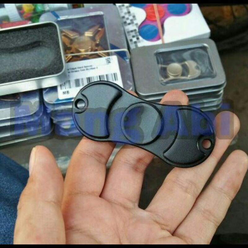 Fidget Spinner Spiner Metal Dua Sisi