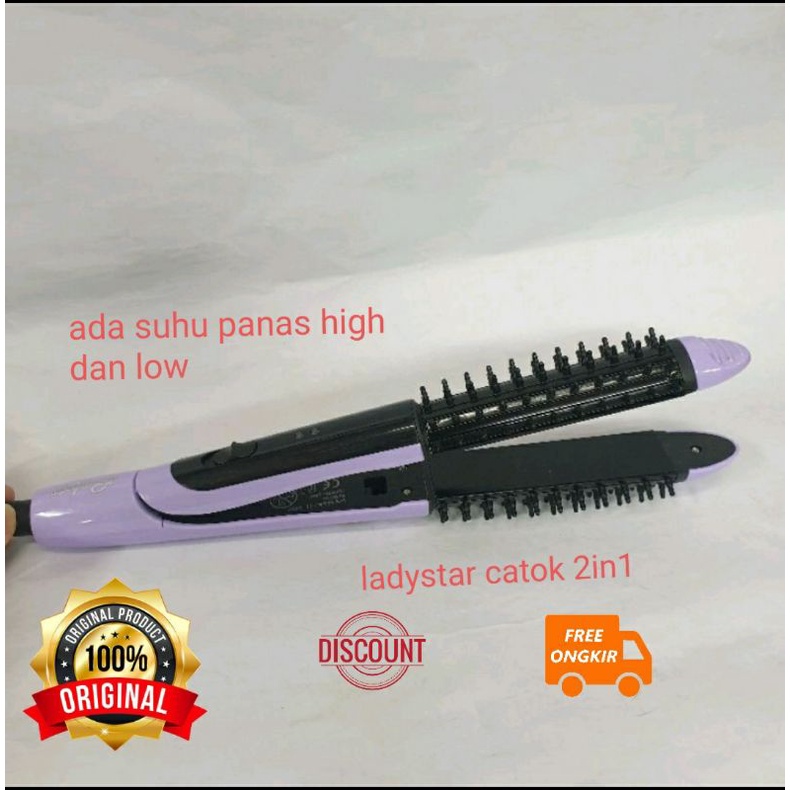 Alat Catok Rambut 2in1 Lurus Keriting Curly Ladystar Ls078