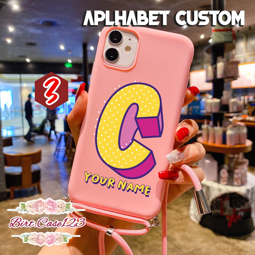 Softcase Slingcase Tali Lanyard Candy ALPHABET Samsung A6 J8 A6+ A8 A8+ M10 A10 A70 A70s BC3240