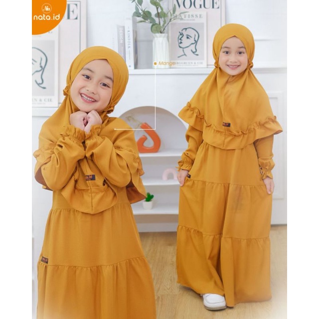 GAMIS ANAK SET HIJAB/ALUNA DRESS KIDS ORI BY NATA.ID