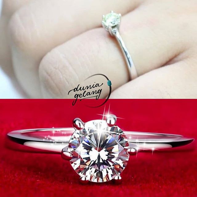 [COD] Cincin Titanium Berlian Diamond Silver Pria Wanita Anak Couple Tunangan / DUNIA GELANG