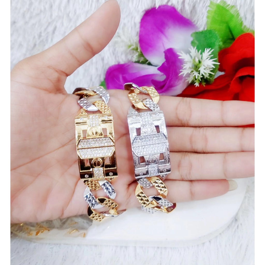 Gelang Xuping Permata Rantai Kombinasi Lapis Emas 18k F57,58