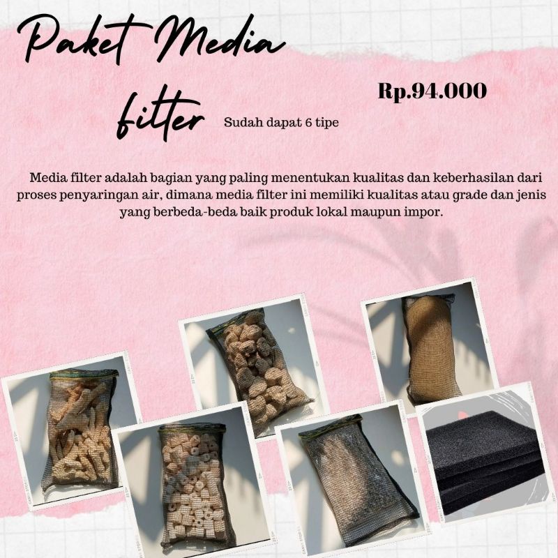 PAKET MEDIA FILTER KOLAM IKAN 6 TIPE