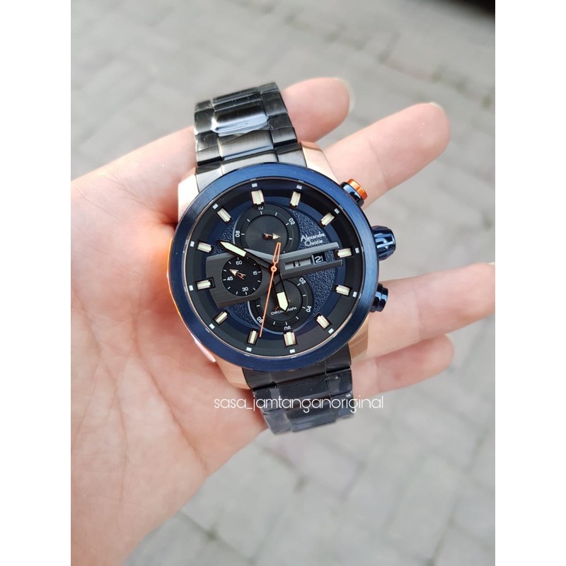 Jam Tangan Alexandre Christie Ac 6559 / Ac 6562 Original Hitam Biru Pria