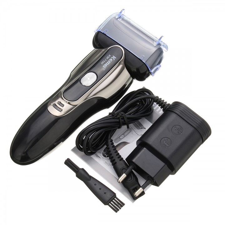 KEMEI KM-7100 IPX6 Waterproof Floating 3 Heads Electric Shaver Razor Trimmer Mustache Clipper