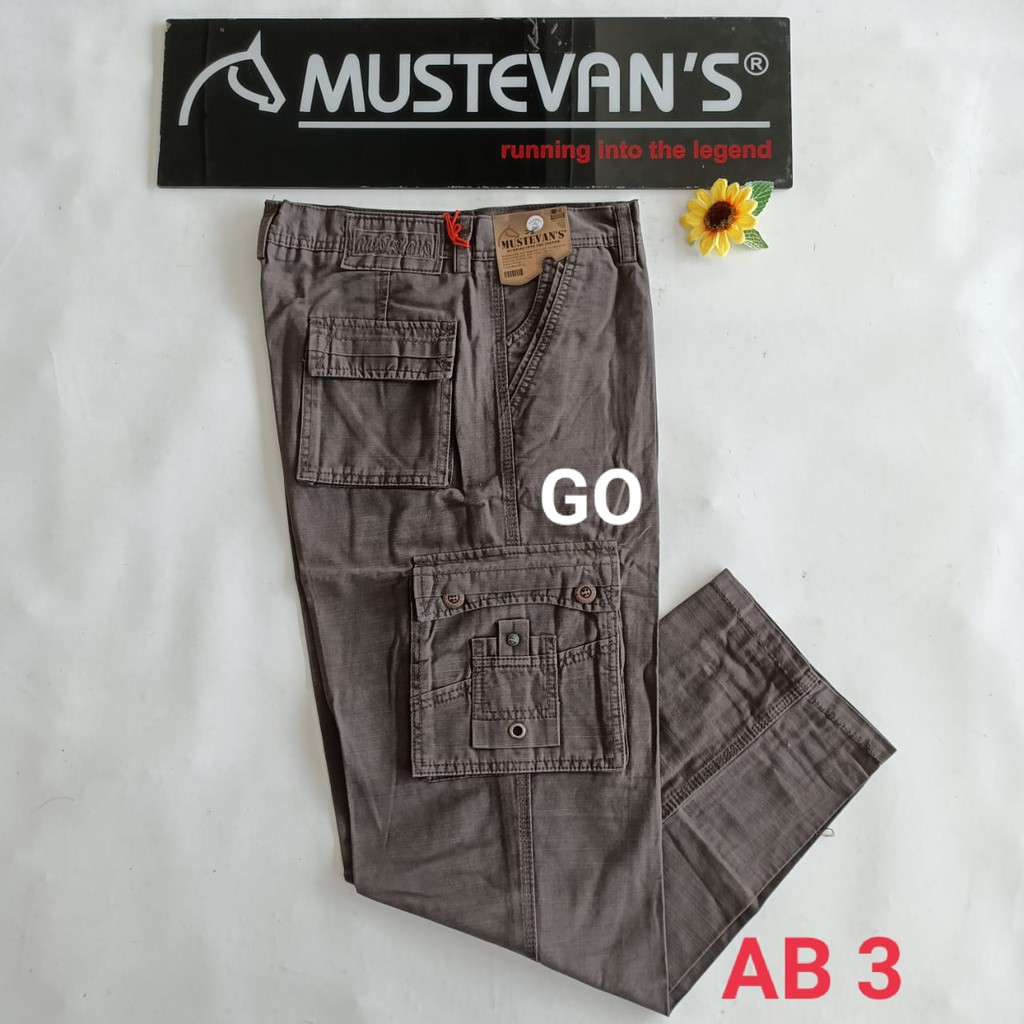 gof 32-33 MUSTEVANS CELANA PANJANG CARGO KEMPOL GUNUNG Casual Pria Laki-Laki Cowok Murah Kekinian