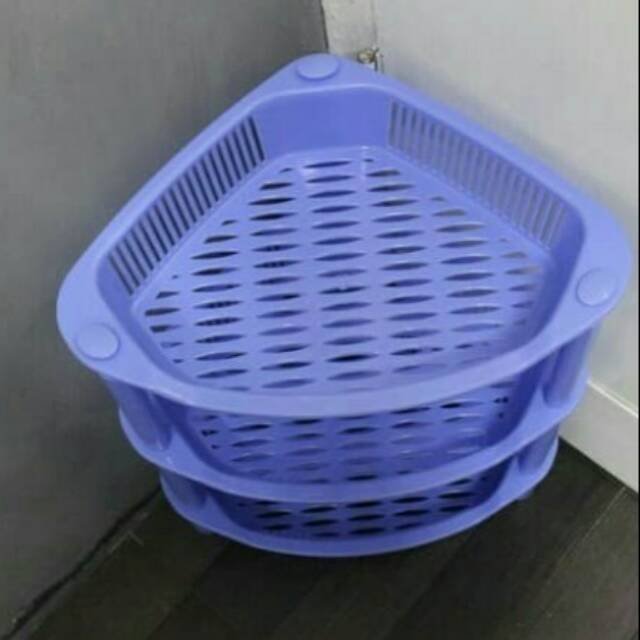 Rak Piring plastik SegiTiga Susun 3 Serba Guna