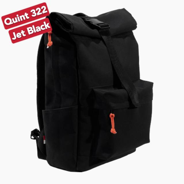 Tas Original Nama Quint 322 Jet Black - pria wanita travel laptop
