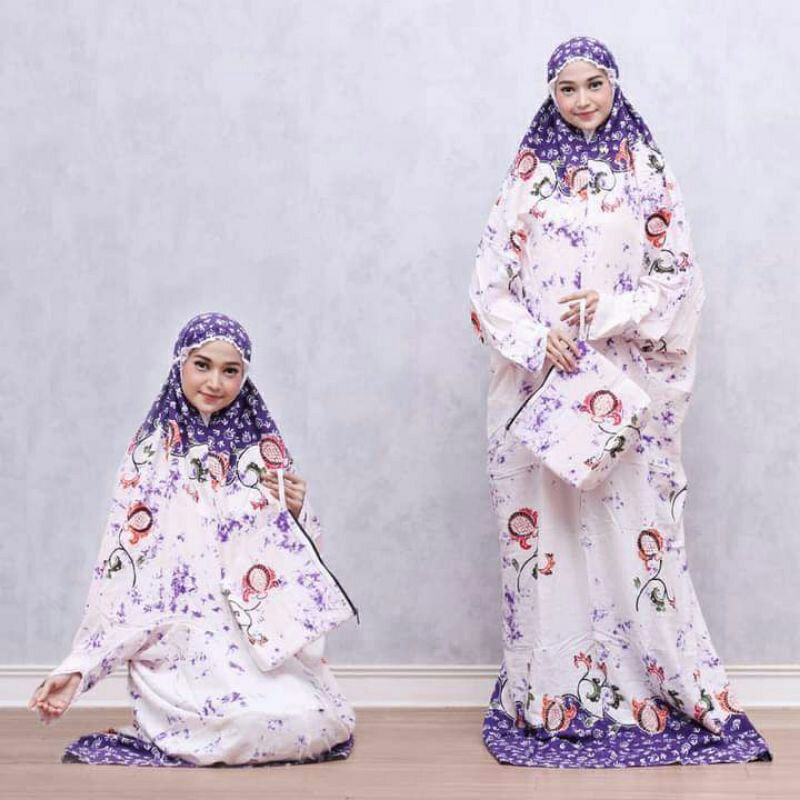 Mukena Terusan Rayon Jumbo Batik Cap Pekalongan