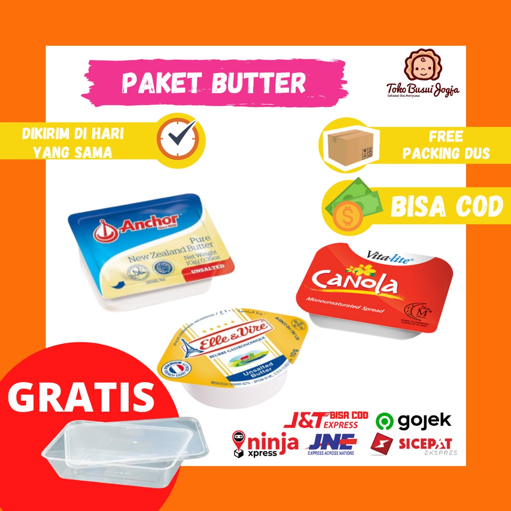 

ANCHOR UNSALTED BUTTER Porsi Mini isi 5, 7 dan10 UB MPASI Anak Bayi HALAL Elle & Vire