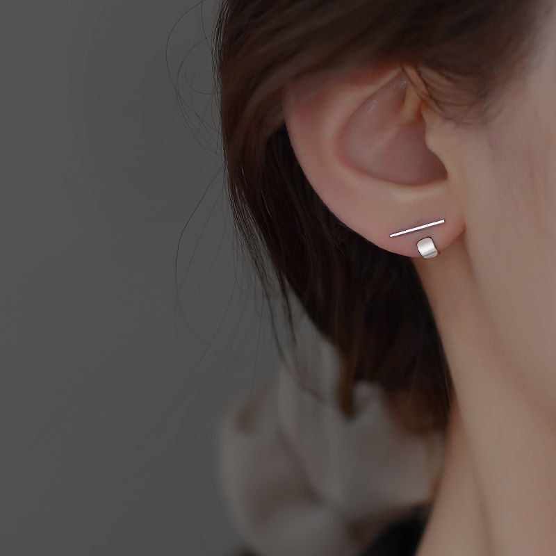 Papaozhu Chic Stainless Steel Hook Mini Bar Stud Anting Untuk Wanita Perempuan Gaya Punk U Shape Stick Earring Jewelry