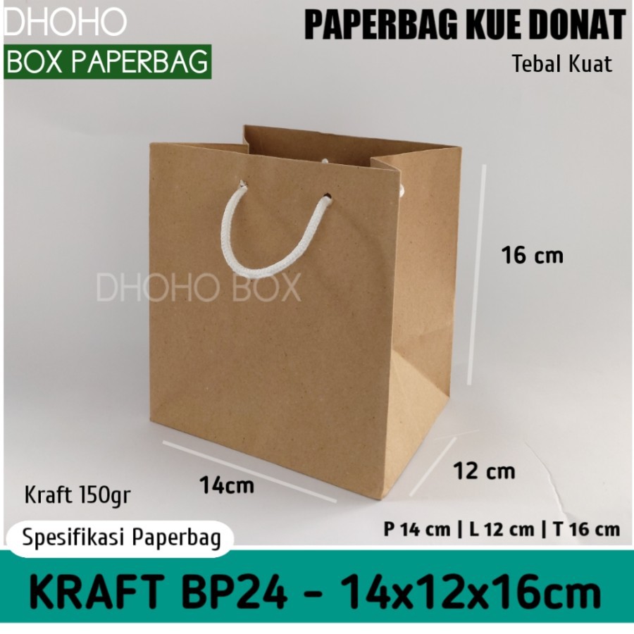 

ISI 12 BIJI paper bag kue donat bp24 | tas kertas | paperbag polos tas souvenir