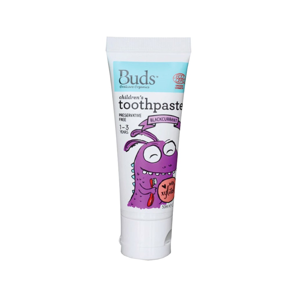 [PROMO] Buds Organics Children's Toothpaste With Xylitol Blackcurrant Pasta Gigi Anak 1-3 Tahun 50ml