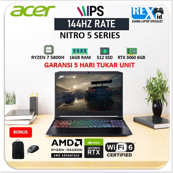 Laptop ACER NITRO RTX 3060 Ryzen 7 5800H 144HZ