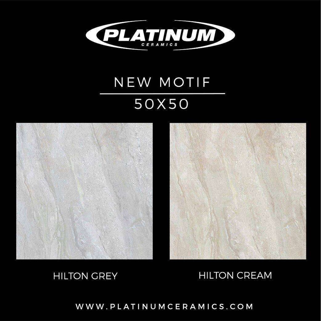 KERAMIK LANTAI 50X50 HILTON / PLATINUM / GLOSSY / KW1