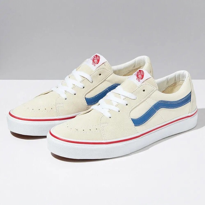 Vans Sk8-Low Classic White/Navy Original Resmi PT. Navya