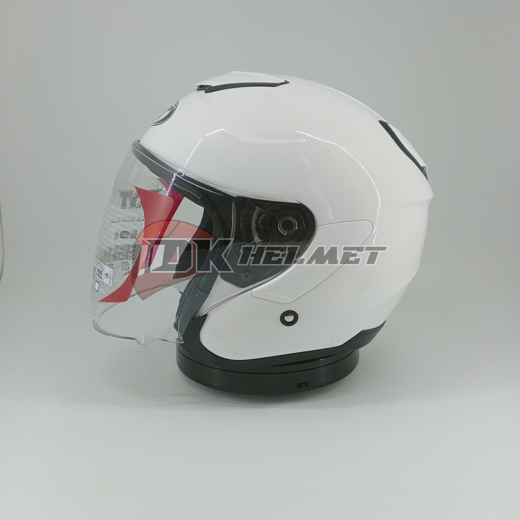 Helm Half Face KYT Kyoto Solid White Putih Polos Ori Murah Shopee