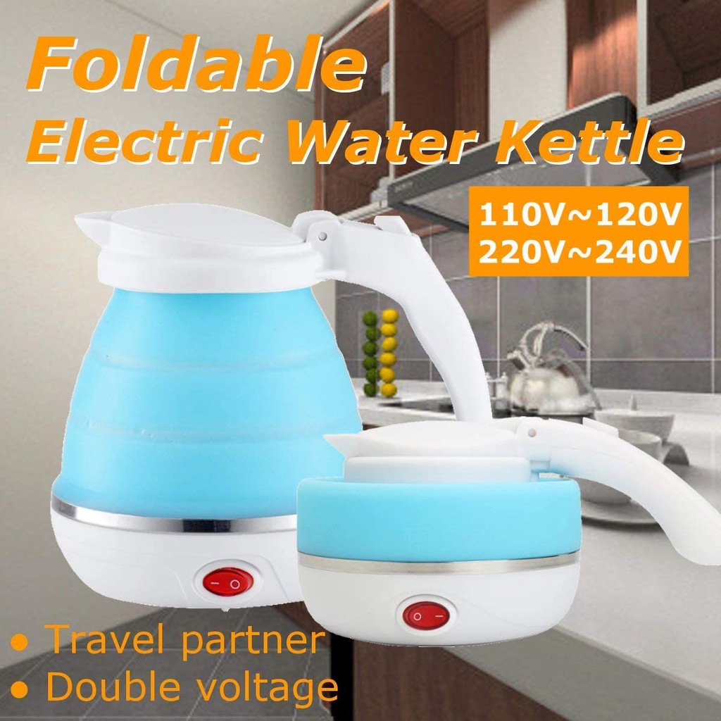 Teko Lipat Electric Kettle Portable Silikon Teko Listrik Teko Lipat Air Panas Elektrik Bahan Silikon untuk Camping