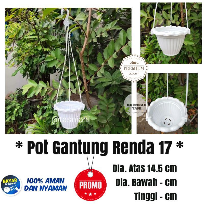 Pot Gantung Renda 17 UK 14.5 cm