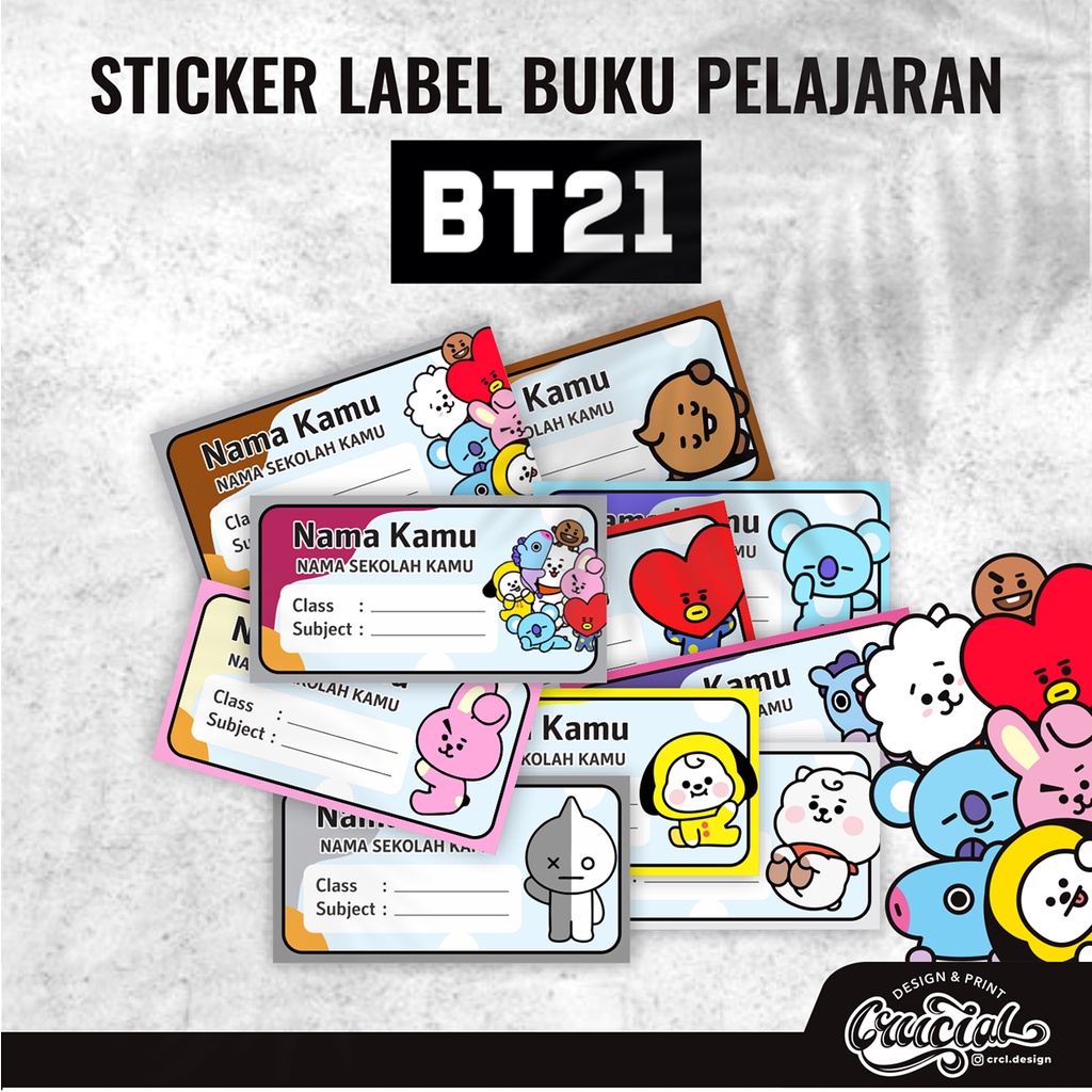 Jual Sticker Label Buku Pelajaran Custom Nama Sekolah Motif Bt Shopee Indonesia