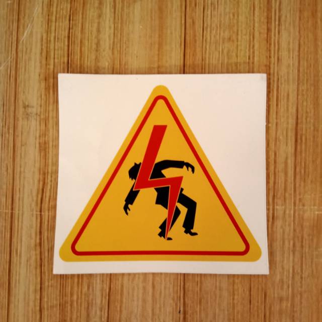 

Stiker K3 rambu safety. Symbol logo. Awas licin UK 10x10cm