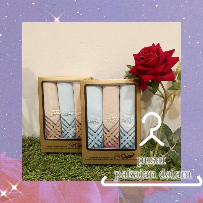 Saputangan pria CROCODILE 221 PREMIUM KATUN ISI 3