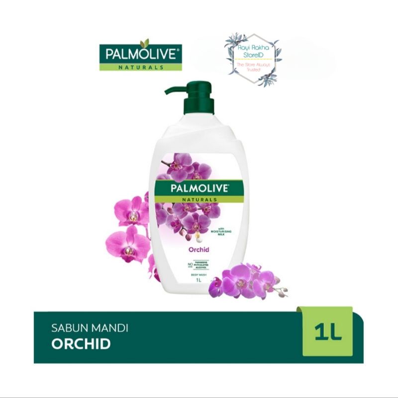 Palmolive Shower Gel 1 Liter Naturals Orchid / Cherry Blossom Shower Milk Pump / Sabun Mandi Cair / 