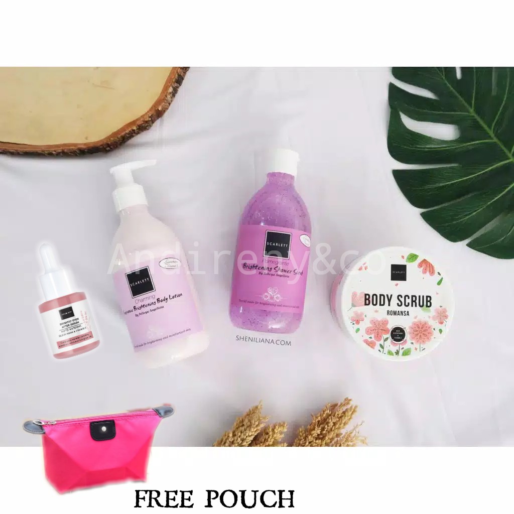 SCARLETT ORIGINAL PAKET 4 IN 1 BEST SELLER FREE sponge / PAKET LENGKAP SCARLETT/BODYCARE SCARLETT