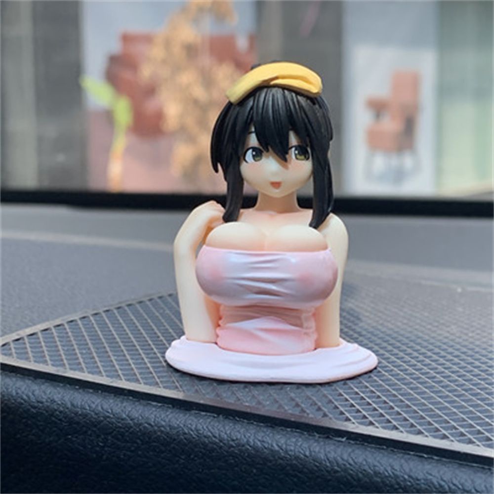 LANFY Car Accessories Enoki Tomohide Kanako for Gift Car Decoration Chest Shaking Figures Figure Toy Japan Anime Collection Auto Ornaments Model Doll PVC Figures