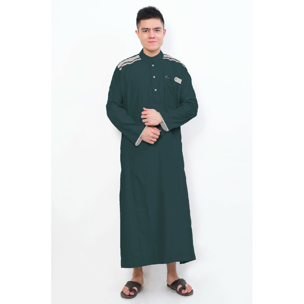 Jubah Cordova Hijau Botol Al-Isra Pakaian Gamis Pria Muslim