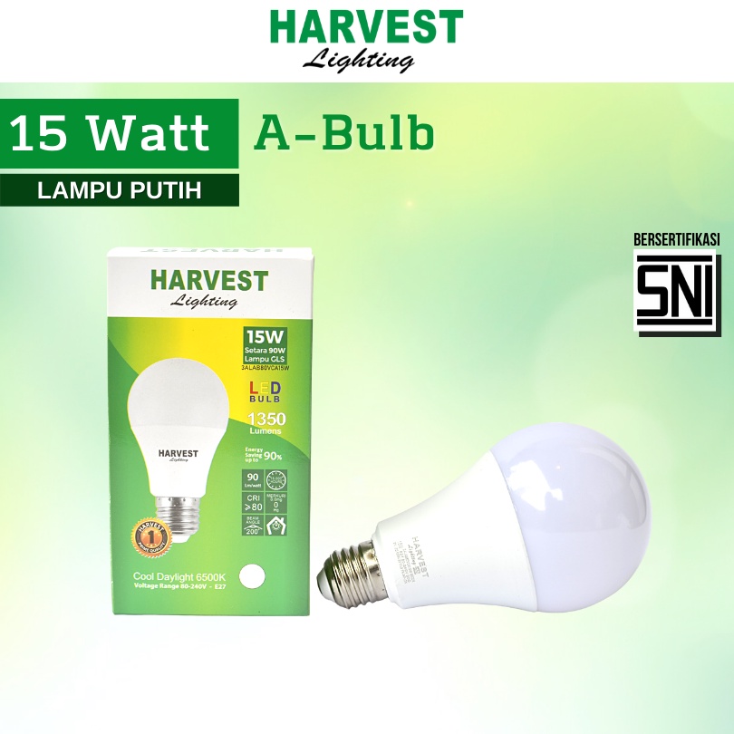 15W HARVEST LIGHTING Lampu Bohlam LED A Bulb  15 Watt Lampu Hemat Energi Original Bersertifikasi SNI dan Bergaransi