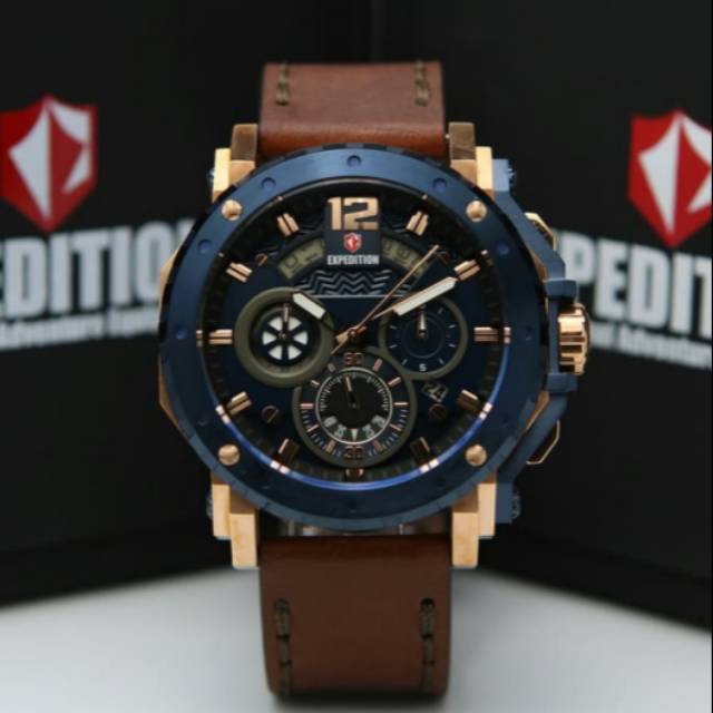 EXPEDITION E6402 ROSEGOLD BLUE PRIA.GARANSI RESMI 1TH.