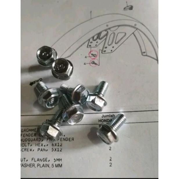 Baut spakbor depan honda win 100 CB GL s90 original