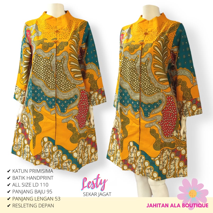 Tunik Lesty sekar jagat batik solo cocok utk ke kantor dan acara resmi