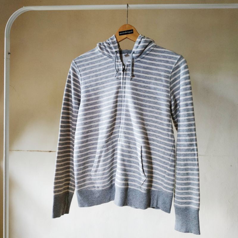 Zipper Hoodie Uniqlo stripe abu