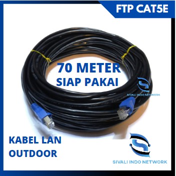 70 METER  KABEL LAN FTP CAT5E OUTDOOR BLACK [crimping rj45 besi+plugbooth]