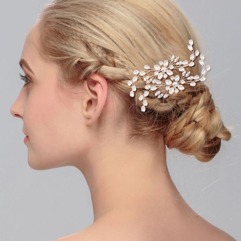 HARUS MIN 2 Pin Rambut Headress Pita Rambu Konde Pengantin Bridemaid Pesta  Hairclip Wedding Hairpin