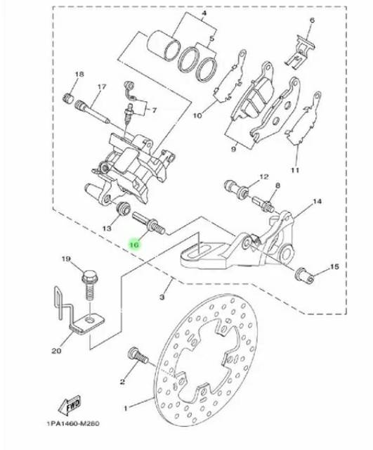 BAUT AS PIN PEN PAD TAHANAN KALIPER KAMPAS REM BELAKANG JUPITER MX 135 NJMX MX KING ORI 50C-2536G-00