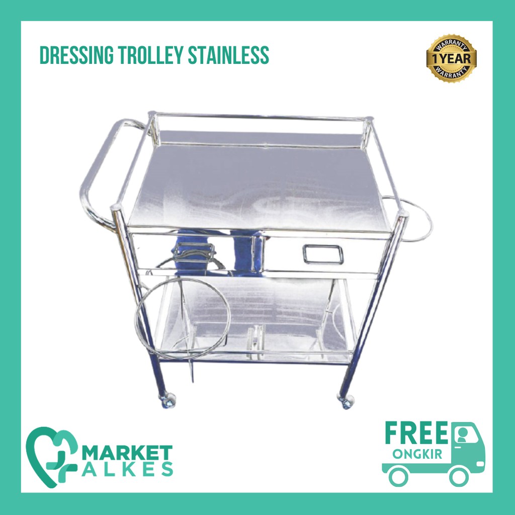 Dressing Trolly Stainless Dressing Trolley Berkualitas