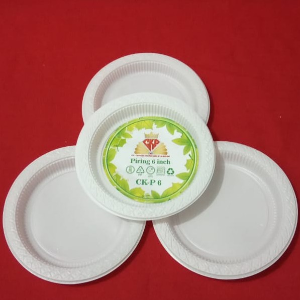 SEDANG PROMO!!! PIRING PLASTIK PUTIH SUSU 6 INCH MIKA PLASTIK MERK KHARISMA