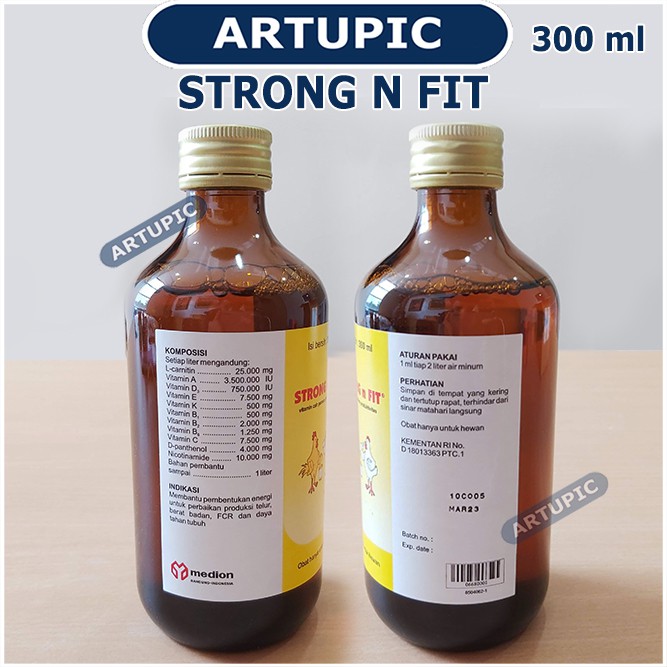 Strong n Fit 300 ml Vitamin Pemacu Produktivitas Produksi Telur Berat Badan FCR Daya Tahan Ayam