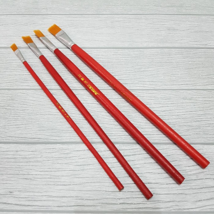 slim nylon pastry brush wooden handle / kuas lukis kue gagang kayu -